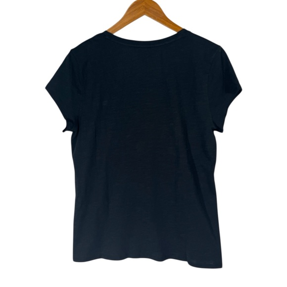 NWT Garnet Hill Weekender V-Neck Short-Sleeve Tee in Black Size L Large - Picture 4 of 5